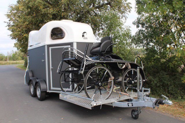 VAN HIPPOMOBILE CHEVAL LIBERTE PORTE CALECHE
